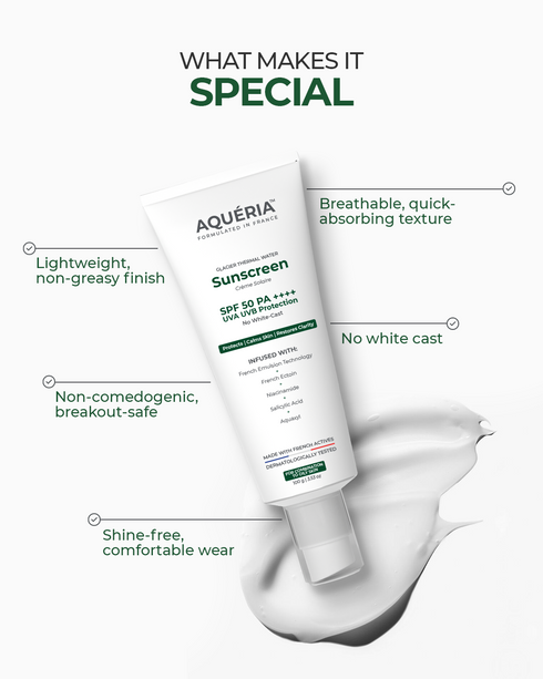 Aqueria French Oil Control Anti Acne Sunscreen SPF 50 PA