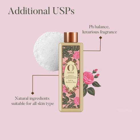 Ohria Ayurveda Rose & Pomegranate Shower Wash