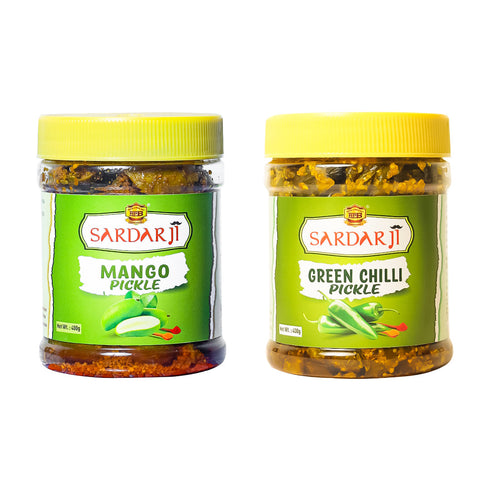 Sardar Ji Papad Mango and Green Chilly Pickle Combo Pack