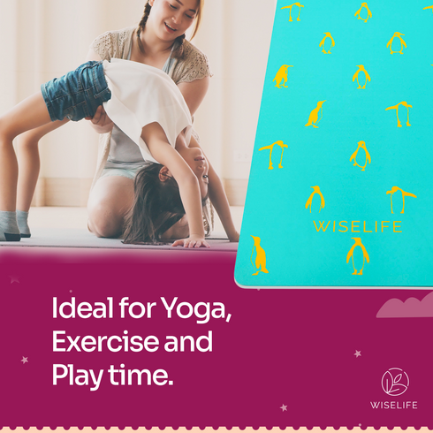 Wiselife Kids Printed Yoga Mat Penguin - 6mm
