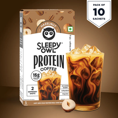 Sleepy Owl Coffee Hazelnut Protein Cold Coffee Powder Pack of 2