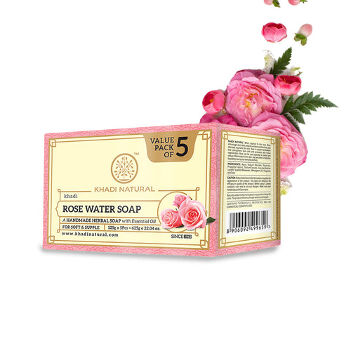 Khadi Natural Ayurvedic Rosewater Soap Super Saver Pack