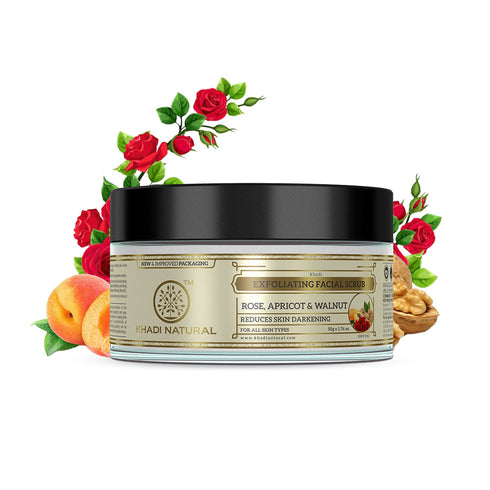 Khadi Natural Ayurvedic Rose And Apricoat Walnut Facial Scrub