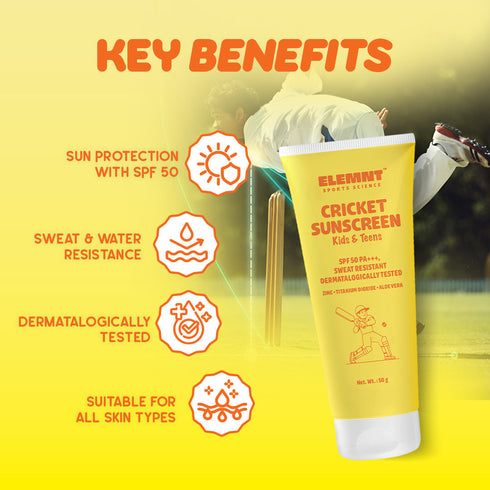 Elemnt Cricket sunscreen and teens