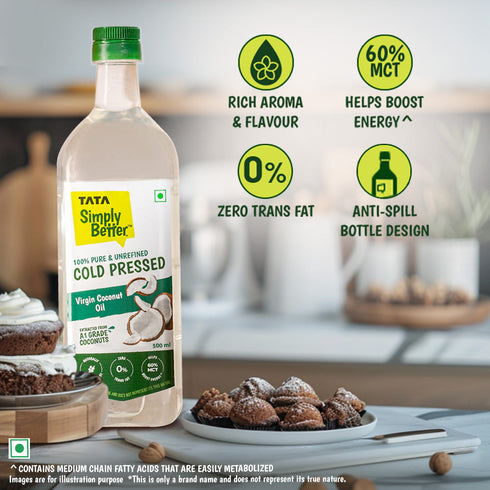 Tata Simply Better Virgin Coconut Oil 500 ml | 100% Pure