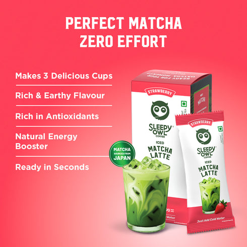 Sleepy Owl Coffee Strawberry Iced Matcha Premix