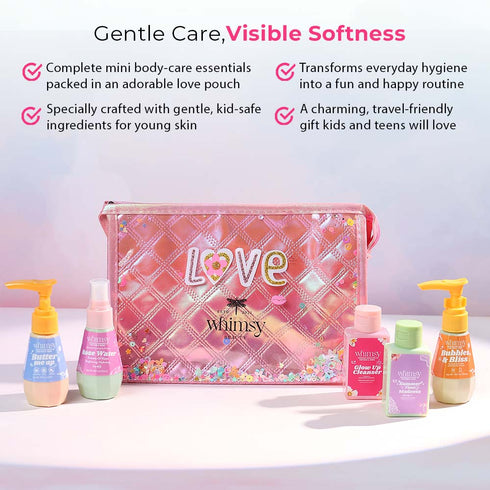 Whimsy Beauty Mini Body Care Love Pouch Kit For Kids & Teens