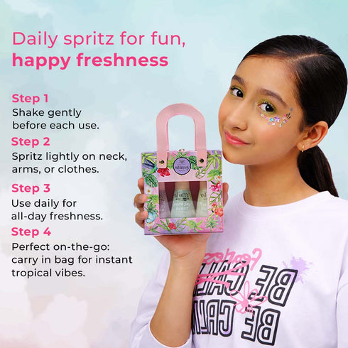 Whimsy Beauty Mini Tropical Bloom Body Mist Kit for Kids & Teens