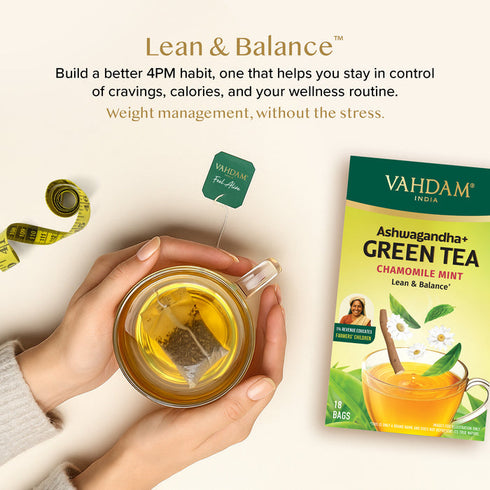 Vahdam Ashwagandha+ Chamomile Mint Green Tea 18 TB