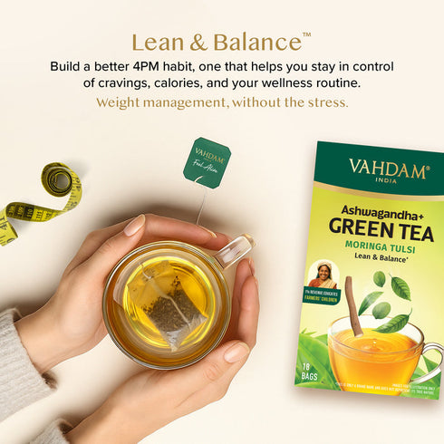 Vahdam Ashwagandha+ Moringa Tulsi Green Tea 18 TB