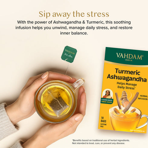 Vahdam Turmeric Ashwagandha Herbal Tea 18 TB