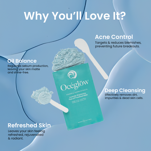 Oceglow Lavender Brightening Peel-Off Mask – 7 Sachets