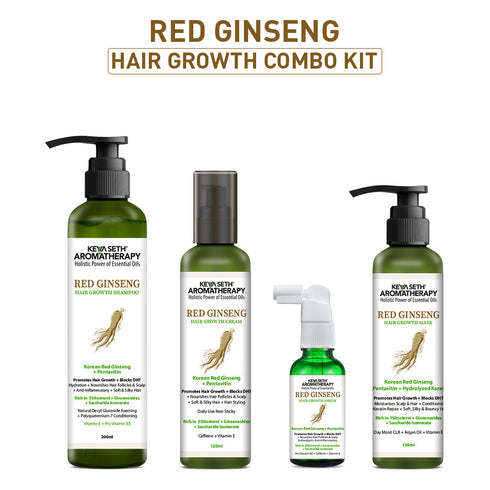 Keya Seth Aromatherapy Korean Red Ginseng Hair Growth Combo Kit