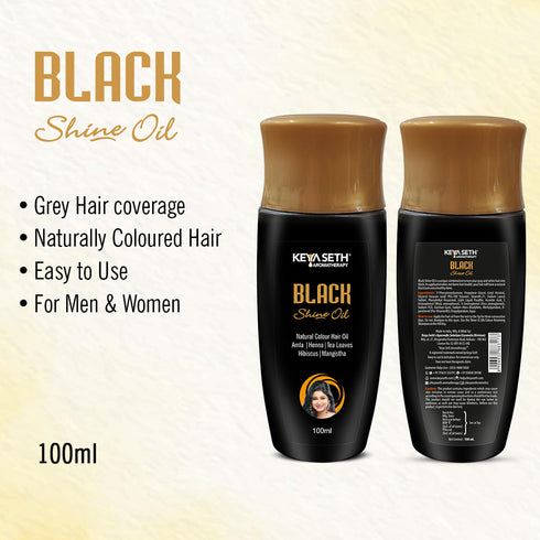 Keya Seth Aromatherapy Black Shine Oil-Natural Hair Colour Gel-Based Dye for Grey Coverage, Men & Women