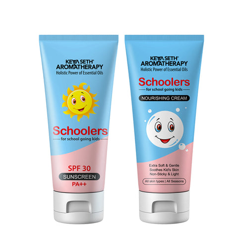 Keya Seth Aromatherapy Schoolers Kids Nourishing Cream & Mineral Sunscreen SPF 30 PA++ Combo Kit