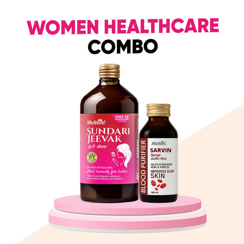 Multani Pharmaceuticals Limited Multani Sundari Jeevak & Multani Sarvin Syrup Women Combo Care Pack For General Weakness & Anaemia