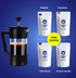 Sleepy Owl Coffee Black French Press & Sampler Pack