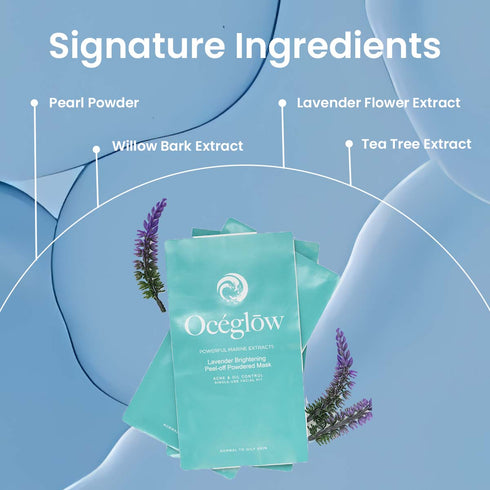 Oceglow Lavender Brightening Peel-Off Mask – 7 Sachets