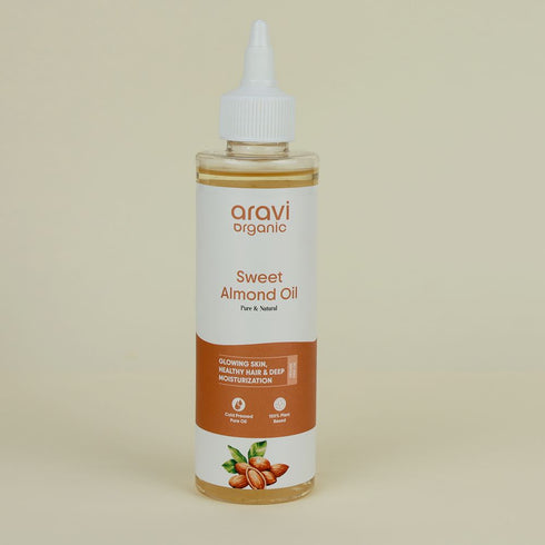 Aravi Organic Almond Hair Oil For Smooth Shiny & Nourished Hair