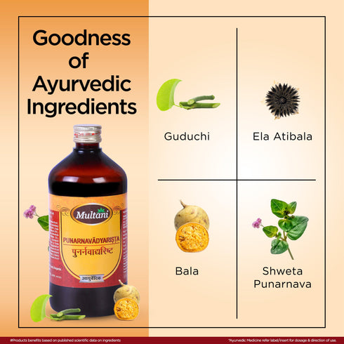 Multani Pharmaceuticals Limited Multani Ayurvedic Punarnavadyarista & Drakshasava Combo For Kidney UTI & Digestive Wellness