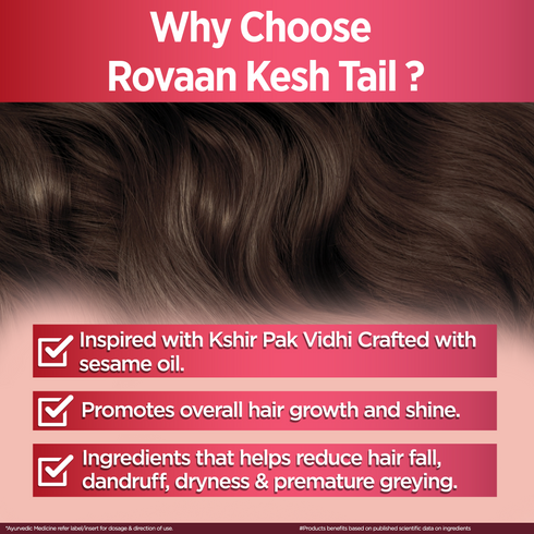 Multani Pharmaceuticals Limited Rovaan Kesh Tail Hair Oil With Sesame Oil Threapy Repair Hair Thinning & Premature Graying