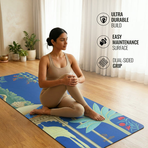 Wiselife PU Printed & Natural Rubber Yoga Mat - 6mm Rambagh