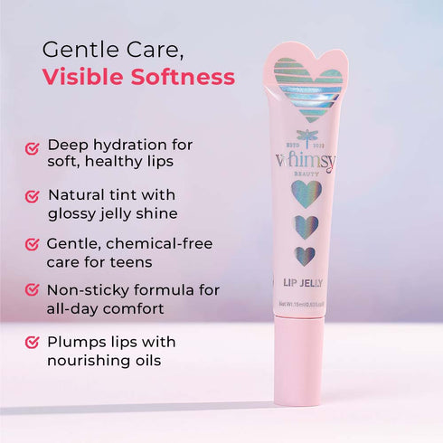 Whimsy Beauty Heart Lip Jelly - Rasberry (Red)