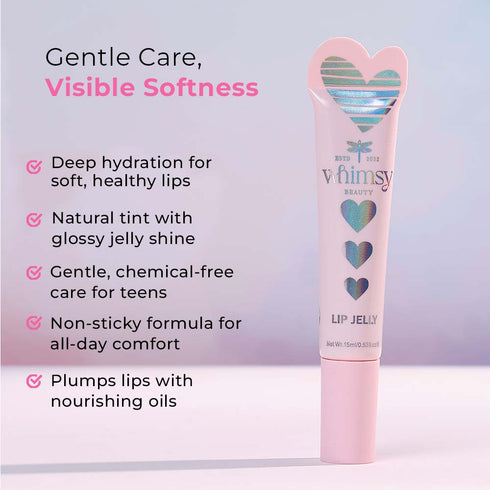 Whimsy Beauty Heart Lip Jelly -Bubblegum (Pink)