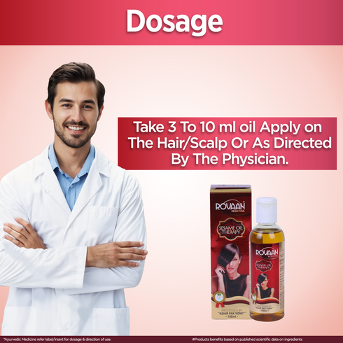 Multani Pharmaceuticals Limited Rovaan Kesh Tail Hair Oil With Sesame Oil Threapy Repair Hair Thinning & Premature Graying