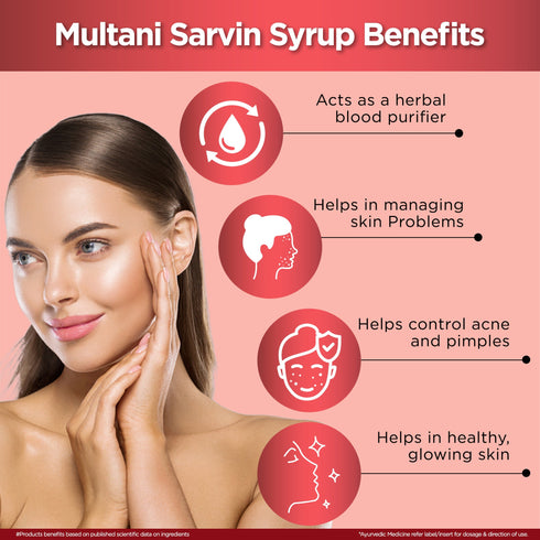 Multani Pharmaceuticals Limited Multani Sarvin Syrup Useful in Skin Disorders & Improve glow Skin