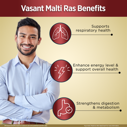 Multani Pharmaceuticals Limited Multani Vasant Malti Ras with Gold used for coughs colds fevers and general weakness