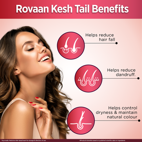 Multani Pharmaceuticals Limited Rovaan Kesh Tail Hair Oil With Sesame Oil Threapy Repair Hair Thinning & Premature Graying