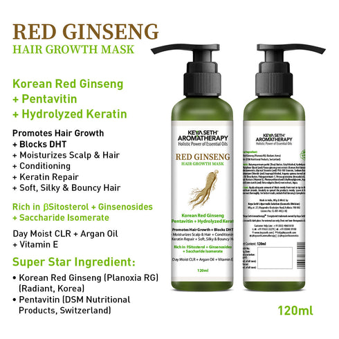 Keya Seth Aromatherapy Korean Red Ginseng Hair Growth Combo Kit
