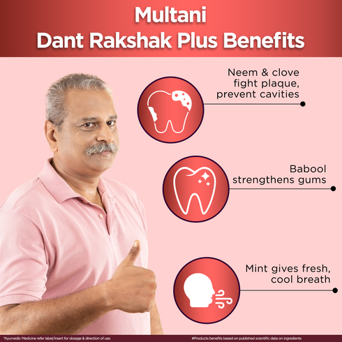 Multani Pharmaceuticals Limited Multani Dantrakshak Plus Tooth Powder useful for bleddig & inflamed gums