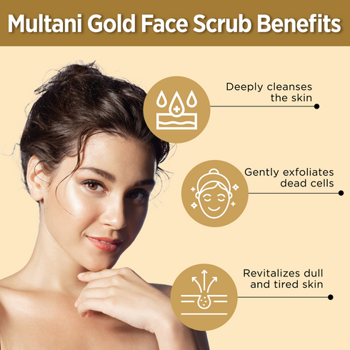 Multani Pharmaceuticals Limited Multani Naturals Gold Face Scrub For Gently Exfoliates & Unclogs Pores