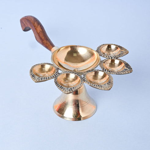 Samskara Home Astha Panch Aarti Diya With Handle