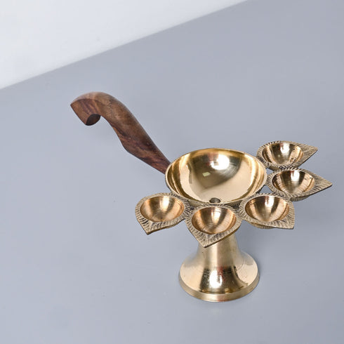 Samskara Home Astha Panch Aarti Diya With Handle