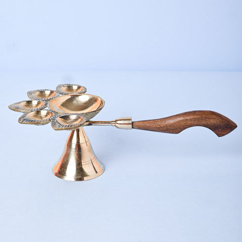 Samskara Home Astha Panch Aarti Diya With Handle