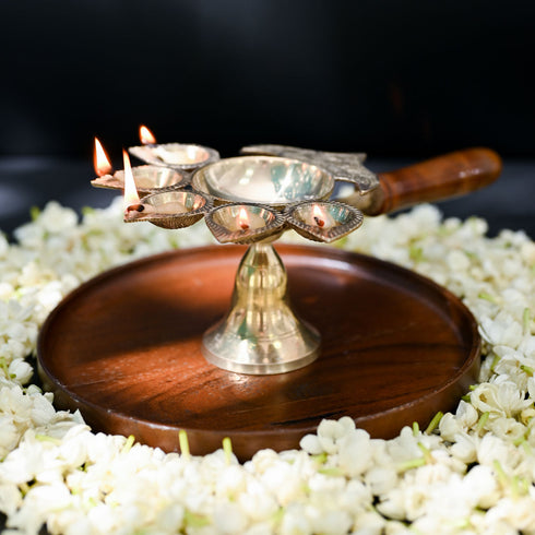 Samskara Home Astha Panch Aarti Diya With Handle