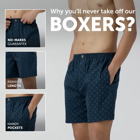 XYXX Ultra-Breathable Cotton Boxer Shorts - Infinity Blue
