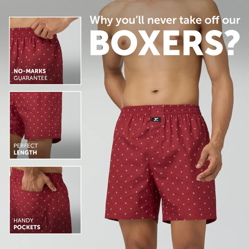 XYXX Astor Lounge Inner Boxers Starry Maroon