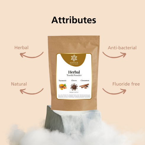Natuur Herbal Toothpowder Bentonite Clay, Cinnamon & Clove 100gm