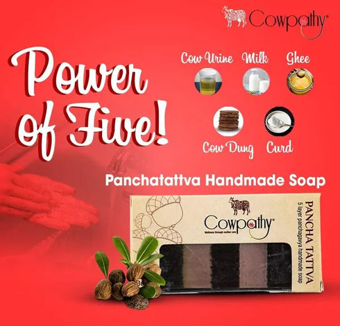 Cowpathy Pancha Tattva Panchagavya Handmade Shea Butter Soap