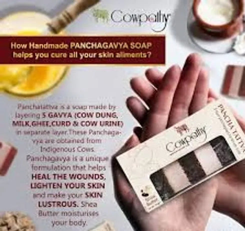 Cowpathy Pancha Tattva Panchagavya Handmade Shea Butter Soap