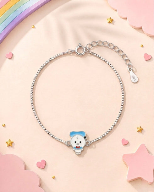 Meera Jaipur Ducky Blue Cap Silver Bracelet