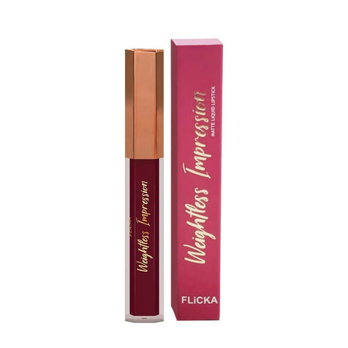 FLiCKA Weightless Impression 12 December | Pink Matte Finish Liquid Lipstick