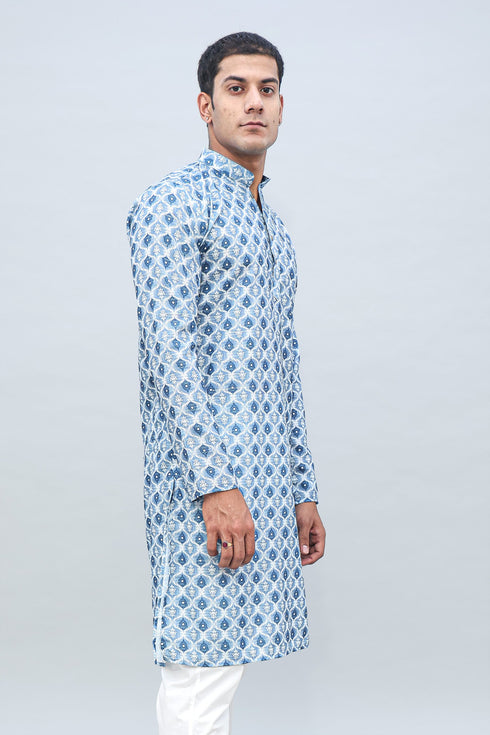 Veshbhoshaa Bluesaanchi Elegantly Casual Dark Blue Kurta Set
