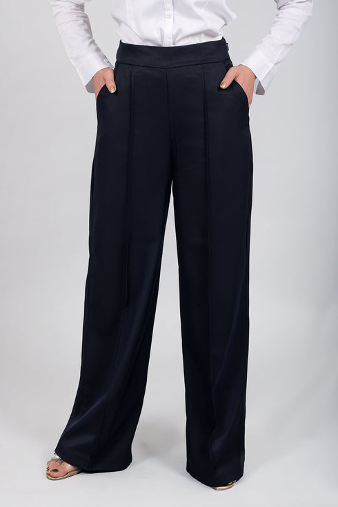 Veshbhoshaa Bluebird Women'S Black Bell Bottom Trouser