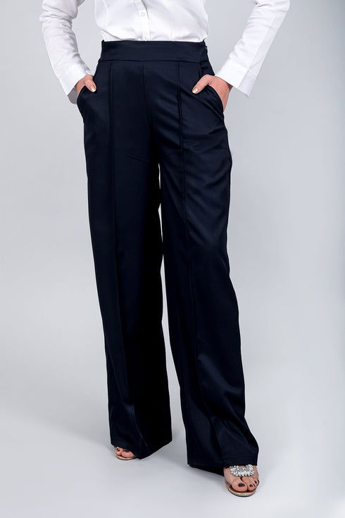 Veshbhoshaa Bluebird Women'S Black Bell Bottom Trouser