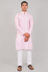 Veshbhoshaa Bluesaanchi Effortlessly Stylish Textured Light Pink Kurta Set For Men